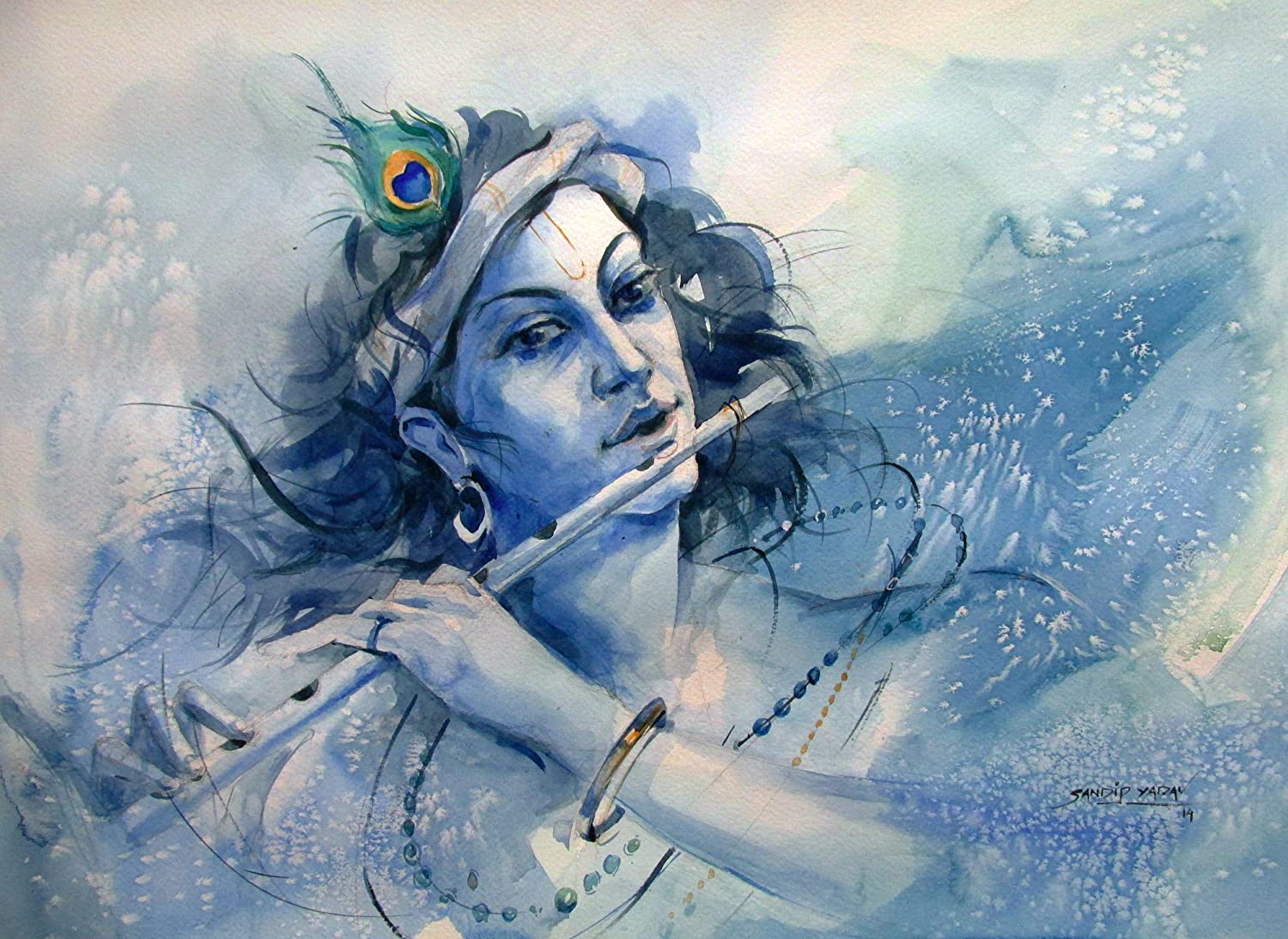 copy righted by irabotee.com,lord-krishna-painting